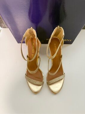 Madden Girl Metallic Gold Strappy Heeled Sandals